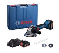 Bosch - Meuleuse d'angle sans fil 18V 125 mm, 2 batteries 4,0 Ah GBA, chargeur 06019N9020