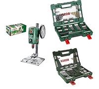 Bosch Perceuse à Colonne - PBD 40 + 91 pièces Jeu de forets et d'embouts en titane V-Line + Home and Garden 2607017193 Coffret perçage et vissage vline 83 pcs, Vert, Outils