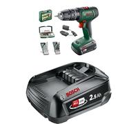 Bosch perceuse à percussion sans fil UniversalImpact 18V (1 Batterie, système 18 V, dans Coffret de Transport) - Édition Amazon + Bosch Batterie PBA 18V 2.5Ah W-B 1600A005B0 Noir