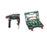 Bosch Perceuse à percussion UniversalImpact 800 (800 watts, coffret) + coffret de 91 forets et embouts V-Line Box (bois, pierre et métal, accessoires pour outils de perçage et de vissage)
