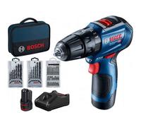 Bosch - Perceuse-visseuse sans fil 12 V avec accessoires, 2 batteries Li-lon 2,0 Ah, avec accessoires, chargeur 06019G9101
