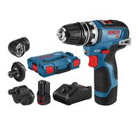 Bosch - Perceuse-visseuse sans fil 12 V avec accessoires, 2 batteries Li-lon 3,0 Ah Li-Ion, avec accessoires, chargeur 06019H3000