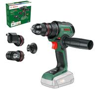 Bosch Perceuse-visseuse sans fil AdvancedDrill 18V-80 QuickSnap (pour percer et visser ; mandrin métallique ; embout magnétique ; renvoi d'angle et porte-embout excentrique ; sans batterie)