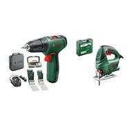 Bosch - Perceuse-Visseuse Sans Fil EasyDrill 1200 (Batterie 2,0 Ah, Système 12 Volt) & Scie Sauteuse Filaire PST 650 (500 W) - Coffret de Rangement et 1 Lame de Scie pour Bois T144D