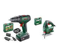 Bosch perceuse-visseuse sans fil UniversalDrill 18V (2 batteries, système 18 V) & Scie Sauteuse Filaire - PST 650 (500 W, Livrée avec Coffret de Rangement et 1 Lame pour Bois T144D)