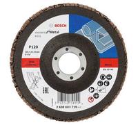 Bosch Disque à lamelles Bosch X431 Standard pour métal, droit, 125 mm, 120, tissu de verre Quantité:10