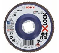 BOSCH Plateaux a lamelles X-LOCK, 125 mm, G 80, X571, Best for Metal 2608619211