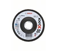 Bosch Plateaux à lamelles X-LOCK, version coudée, spatule fibre, Ø 115 mm, G 60, X571, Best for Metal, 1 pièce - 2608619198