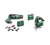 Bosch PMF 220 CE Set Outil multifonction, vert & Scie Sauteuse Filaire Bosch - PST 650 (500 W, Livrée avec Coffret de Rangement et 1 Lame de Scie pour Bois T144D)