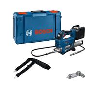 Bosch Professional 18V System pistolet de graissage sans-fil GFP 18V-10 (pression de fonctionnement max. de 10 000 psi, débit max. de 320 g/min, avec coupleur à 90°, bandoulière)