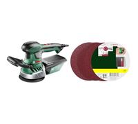 Bosch Ponceuse Excentrique Filaire - Pex 400 Ae (350w, Livrée avec Coffret de Rangement) Vert & Bosch 2607019497 Lot de feuilles abrasives pour Ponceuse excentrique Grain 80-120 125 mm 25 pièces