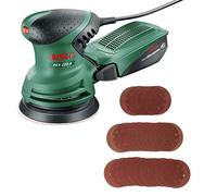 Bosch Ponceuse excentrique - PEX 220 A + Lot de feuilles abrasives (Grain 80, 120 et 240 - 125 mm, 25 pièces)