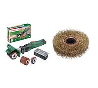 Bosch ponceuse multifonctions Texoro (250 W, 3 accessoires, coffret d’accessoires, dans carton) & Brosse (laiton) - Accessoire pour PRR 250 ES Marron