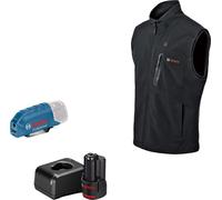 Bosch Powertools Bosch Heat+Jacket GHV 12+18V Kit size M, work clothing (black, in harger GAL 12V-20 Professional, 1x battery GBA 12V 2.0Ah)