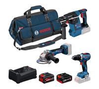 Bosch PRO 18V System Kit combiné : GSR 18V-65, GBH 18V-26, GWS 18V-11, 1x GBA 5.0Ah, 1x EXBA 5.5Ah, GAL 12V/18V-80, M-BAG
