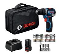 Bosch PRO HEAVY DUTY GSB12V-32 Perceuse-visseuse à percussion 12V System (GBA12V-20, GAL 12V-20, 36 pièces d'accessoires, sac à outils)