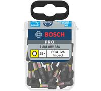 Bosch Pro Impact Screwdriver Bit T25 × 25Mm Pack De 25 1/4" Hex 2607002806