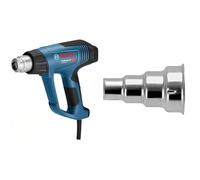 Bosch Professional 06012 A6200 Professional Décapeur thermique GHG 20-63 (2000 W, plage de températures 50-630, film, en carton), Bleu, 3 flux d'air + Bague de réduction 14 mm