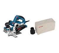 Bosch Professional 060159A760 GHO 40-82 C Rabot, 850 W, Bleu + Bosch Accessories Sacs à poussières en tissu (Accessoire pour rabot manuel)