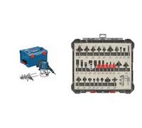 Bosch Professional 0601626001 Défonceuse GOF CE 1250 W 10000-24000 tours/min + Bosch Professional 30 pièces Kit de Fraises Mixtes (pour bois, Ø 8 mm Queue, Accessoires de Fraises d'Encastrement)