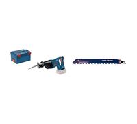 Bosch Professional 060164J007 Scie Sabre Sans Fil GSA 18 V-LI (Longueur de Course : 28 mm, L-Boxx) + 1x Lame de scie sabre Expert `Hollow Brick` S 1543 HM (pour Bloc de construction, 240 mm)
