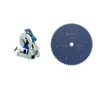 Bosch Professional 0601B28000 Scie Tronçonneuse à Métal Filaire GCD 12 JL (2000 W, Régime à Vide : 1 500tr/min, Boîte carton) 21, 6 cm + Lame de scie circulaire expert for steel 305 x 25,4 x 2,6 mm 60