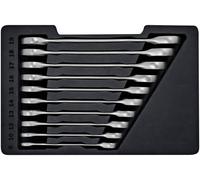 Bosch Professional 1.600.A02.AU0 PRO Jeu de clés à cliquet annulaires doubles 10 pièces Ouverture de clé (métrique) 8 - 19 mm
