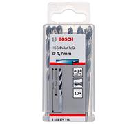 Bosch Professional 10x forets hélicoïdaux HSS PointTeQ (pour métal, 4,7 x 47 x 80 mm, accessoires pour perceuses-visseuses)