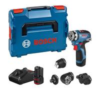 Bosch Professional 12V System perceuse-visseuse sans-fil GSR 12V-35 FC - FlexiClick System (2 batteries 3,0 Ah, chargeur rapide GAL 12V-40, 4 adaptateurs, L-BOXX)