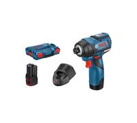 Bosch Professional 12V System visseuse à chocs sans-fil GDR 12V-110 (avec 2 batteries GBA 12V 3.0Ah, chargeur rapide GAL 12V-40, calage L-BOXX pour accessoires, calage L-BOXX, L-BOXX)