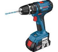 Bosch Professional 18V System Akku Bohrschrauber GSR 18-2-LI (max. Drehmoment (hart/weich): 63/24 Nm, inkl. 2x 2.0Ah Akku, Ladegerät GAL 18V-20, L-Case)