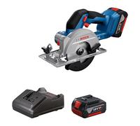 Bosch Professional 18V System GKS 18V-51 Wireless Circular Saw (Motor, 2 x 18V GBA 4.0Ah Batteries, GAL 18V-20 Charger, 1 Saw Blade (140 mm), Longitudinal Stop)