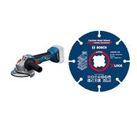 Bosch Professional 18V System meuleuse angulaire sans-fil GWS 18V-8 (diamètre de disque 125 mm, sans batterie ni chargeur) + Bosch 1x Disques à tronçonner EXPERT Carbide Multi Wheel X-LOCK (Ø 125 mm)