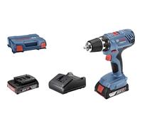 Bosch Professional 18V System perceuse-visseuse sans-fil GSR 18V-21 (couple max. : 55 Nm, avec 2 batteries de 2,0 Ah, chargeur GAL 18V-20, L-Case)