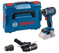 Bosch Professional 18V System perceuse-visseuse sans-fil GSR 18V-90 FC - FlexiClick System (avec 1 adaptateur mandrin en métal GFA 18-M, 1 adaptateur perforateur GFA 18-H, poignée auxiliaire, L-BOXX)
