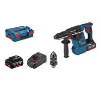 Bosch Professional 18V System perforateur sans-fil GBH 18 V-26 F (avec 2 batteries 5,0Ah, chargeur rapide GAL 1880 CV, butée profondeur 210mm, chiffon, poignée auxiliaire, mandrin automatique, L-BOXX)