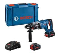 Bosch Professional 18V System Perforateur Sans-Fil GBH 18V-28 D (KickBack Control, 2 batteries GBA 18V 5.5Ah, chargeur GAL 1880, chiffon de nettoyage, poignée auxiliaire, jauge de profondeur, XL-BOXX)