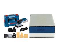Bosch Professional 18V System ponceuse vibrante sans-fil GSS 18V-13 (avec sac à poussière, 3 plateaux, 3 feuilles abrasives, gabarit de perçage, dans L-BOXX) + 1x Expert Cale Dual Density