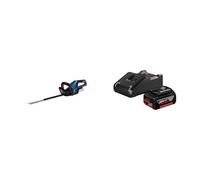 Bosch Professional 18V System Taille-Haies sans-Fil GHE 18V-50 + 18V System Set de Batteries (1x Batterie GBA 18V 4.0Ah + Chargeur Rapide Gal 18V-40)