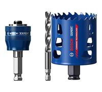Bosch Professional 1x Adaptateur système de scie trépan Expert Power Change Plus (Ø 7,15 mm) + 1x Scie trépan Expert Tough Material (Bois avec métal, Ø 60 mm, Accessoire Perceuse à Percussion)