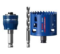 Bosch Professional 1x Adaptateur système de scie trépan Expert Power Change Plus (Ø 7,15 mm) + 1x Scie trépan Expert Tough Material (Bois avec métal, Ø 76 mm, Accessoire Perceuse à Percussion)