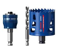 Bosch Professional 1x Adaptateur système de scie trépan Expert Power Change Plus (Ø 7,15 mm) + 1x Scie trépan Expert Tough Material (Bois avec métal, Ø 70 mm, Accessoire Perceuse à Percussion)