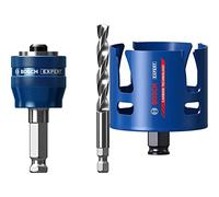 Bosch Professional 1x Adaptateur système de scie trépan Expert Power Change Plus (Ø 7,15 mm) + 1x Scie trépan Expert Construction Material (Bois résineux, Ø 80 mm, Accessoire Perceuse à Percussion)