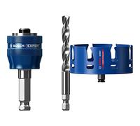 Bosch Professional 1x Adaptateur système de scie trépan Expert Power Change Plus (Ø 7,15 mm) + 1x Scie trépan Expert Construction Material (Bois résineux, Ø 140 mm, Accessoire Perceuse à Percussion)