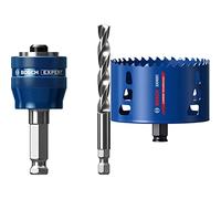 Bosch Professional 1x Adaptateur système de scie trépan Expert Power Change Plus (Ø 7,15 mm) + 1x Scie trépan Expert Tough Material (Bois avec métal, Ø 114 mm, Accessoire Perceuse à Percussion)