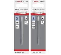 Bosch Professional 1x Jeu de forets pour carrelage CYL-9 SoftCeramic (pour les carreaux de céramique tendres, Ø 6 x 80 mm, accessoires perceuses) (Lot de 2)