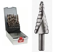Bosch Professional 25 pièces Jeu de forets métalliques HSS-Cobalt ProBox (pour l'acier inoxydable, accessoires perceuse-visseuse) + Forets étagés HSS