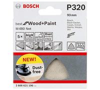 Bosch Pack de 5 feuilles abrasives - Grain 220 - 93 mm