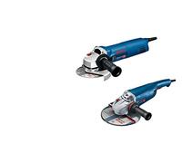 Bosch Professional combi-kit meuleuses angulaires : GWS 22-230 P + GWS 1400 (avec poignée auxiliaire, flasque de serrage, écrou de serrage, capot de protection, clé à ergots)