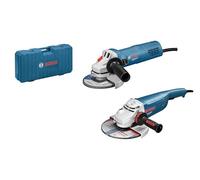 Bosch Professional combi-kit meuleuses angulaires : GWS 22-230 P + GWS 880 (avec poignée auxiliaire, flasque de serrage, écrou de serrage, capot de protection rgots, coffret de transport)